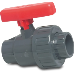 Profec Zawór kulowy PVC-U 20 mm KW 16bar DN15 szary type Safe 525